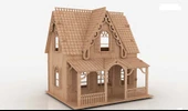 Çoçuk ve Yetişkinler için 64 Parça Boyanabilir 3D Ahşap Ev Puzzle - 1