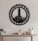 Dekoratif Ev Kayalık Deniz Feneri Denizci Duvar Dekoru MDF Tablo - 1