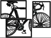 Dekoratif Ev Bisiklet Duvar Dekoru 3'lü Set MDF Tablo - 1