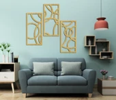 Dekoratif Ev Gezegen Duvar Dekoru 5'li Set MDF Tablo - 3