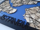 3D Ahşap İSTANBUL Haritası, Lazer Kesim, Dekoratif İstanbul Tablosu - 4