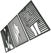 Dekoratif Ev Kadın Cizgi Yüz Duvar Dekoru 3Lü Set MDF Tablo - 4