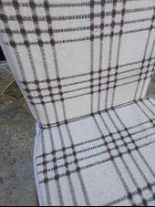 1 Adet Buldan Arkalıklı Sandalye Minderi, Midi Boy (Kalınlık 3,5cm)-Kahve Çizgili - 2