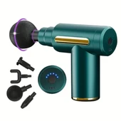 BUFFER® 4 Masaj Başlıklı Titreşim, Şarj Edilebilir Küçük Masaj Aleti,Masaj Tabancası thumbnail 1