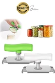 Pratik Kavanoz Kapağı Açacağı Ölçülü Ayarlanabilir Kolay Metal Şişe Kapak Açıcı Plastik Tutacak - 6