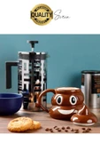 Özel Üretim Poo Kaka Emoji Kupa Bardak Esprili Eğlenceli Kapaklı Komik Karikatür Gülücük 3D Seramik - 5