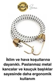 Geniş Uzun Bagaj Lastiği 2 mt Kancalı Gerdirme Bisiklet Sabitleme Bagaj Halatı Araba Karavan - 5