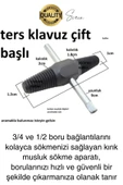Kırık Musluk Ters Kılavuz Açıcı Aparatı Çift Başlı Su Borusu Vida Hasarlı Cıvata Sökücü Set - 3