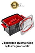 Premium 8 Lt Çok Amaçlı Tesisat Marangoz Malzeme Alet Takım Çantası Plastik Çivi Pense Vida Geniş - 2