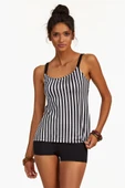Argento 0063-9130 Kadın Çizgili Şortlu Tankini - 2