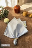 Tekli %100 Pamuk Kumaş Peçete Açık Mavi 50x50 Cm Mutfak Bezi Sofra Sunum Servis Peçetesi - 1