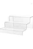 Pleksi 3 Katlı Merdiven Stand 4 Mm Şeffaf ( 10 X 50 Cm ) - 1