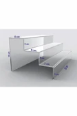 Nisba Pleksi Stand 3 Mm Pleksi Şeffaf Merdiven Sergileme Standı (3 BASAMAK EN 35 CM) Akrilik - 2