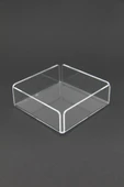 Şeffaf Akrilik Pleksi Kare Çerezlik Kase 9,5x9,5 Cm 3 Mm - 2