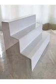 Pleksi 3 Mm Beyaz (20 CM GENİŞLİK) 3 Katlı Stand Baharatlık Yükseltici Raf thumbnail 1