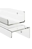 Pleksi Duvar Rafı Kitaplık Ve Banyo Düzenleme Rafı 30cm X 10 Cm  ÇİFT TARAFLI BANT HEDİYE thumbnail 1