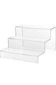 Pleksi Merdiven Raf 3 Mm (30 CM GENİŞLİK) 3 Katlı Stand - 1