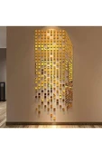 Dekor Süs Mozaık Ayna 200x Adet Pleksi Dekoratif Gold Antre Banyo Her Biri 3x3 - 2