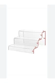 Pleksi Merdiven Raf 3 Mm (30 CM GENİŞLİK) 3 Katlı Stand - 2