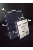 5 Adet A6 Şeffaf Broşürlük Menülük Etiketlik 15x10 Cm Halı Mobilya Kafe A6 Masaüstü Föylük - 4