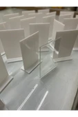 A6 T Tipi Dikey Masa Üstü 10'lu Paket / 2 mm Şeffaf Pleksi Föylük / Broşürlük / Menü - 8