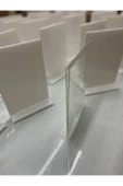 A6 T Tipi Dikey Masa Üstü 10'lu Paket / 2 mm Şeffaf Pleksi Föylük / Broşürlük / Menü - 5
