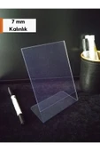 5 Adet A6 Şeffaf Broşürlük Menülük Etiketlik 15x10 Cm Halı Mobilya Kafe A6 Masaüstü Föylük - 2