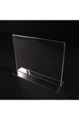 A5 Masaüstü T Tipi Yatay Pleksi Föylük Broşürlük 15x21 cm thumbnail 1