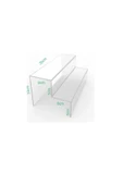Pleksi Merdiven Raf Şeffaf ( 30 Cm Genişlik ) 2 Katlı Stand Baharatlık - 2