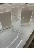 A6 T Tipi Dikey Masa Üstü 10'lu Paket / 2 mm Şeffaf Pleksi Föylük / Broşürlük / Menü - 6