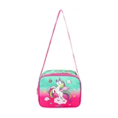 Waddell 3 Bölmeli İlkokul Çantası ve Beslenme Çantası Unicorn Su Yeşili-Pembe 24301 thumbnail 5