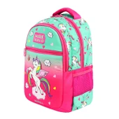Waddell 3 Bölmeli İlkokul Çantası ve Beslenme Çantası Unicorn Su Yeşili-Pembe 24301 thumbnail 4