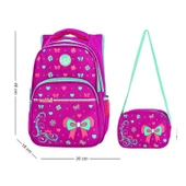 Waddell 3 Bölmeli İlkokul Çantası ve Beslenme Çantası Kurdela Pembe 3026 thumbnail 2