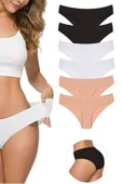 6 Adet Kadın Dikişsiz Lazer Kesim Esnek İz yapmayan Külot S4 thumbnail 1
