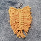 El Yapımı Yaprak Tasarımlı Makrome Anahtarlık -4 thumbnail 2