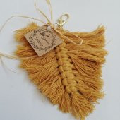 El Yapımı Yaprak Tasarımlı Makrome Anahtarlık -4 thumbnail 1