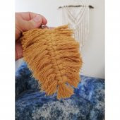 El Yapımı Yaprak Tasarımlı Makrome Anahtarlık -4 thumbnail 3