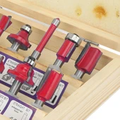 12 Parça Freze Uç Takımı Ahşap Oyma Ağaç Delme Özel Ahşap Çantalı Set 6 mm - 5
