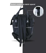 Tommybaby Anne Bebek Bakım Sırt Çantası Biberon Termoslu Sıvı Geçirmez Bebek Çantası - 9