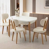 Kelebek Gizli Kaşıklıklı Masa 4 Adet Ahşap Masal Sandalye Takım thumbnail 9