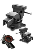 Moonshop Alman Modeli Pro 125mm 360" Dönerli Taban Dövme Çelik Sabit Tezgah Masa Mengenesi... - 1