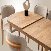 Kelebek Gizli Kaşıklıklı Masa 4 Adet Ahşap Masal Sandalye Takım thumbnail 11