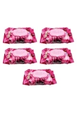 5 Paket Red Rose Islak Havlu Mendil 90 Adet Kapaklı Gül Kokulu - 2