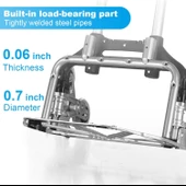 Pro Seri 6 Tekerli 80KG Kapasiteli Merdiven Çıkabilen Katlanır Taşıma Arabası Koli Yük Paket Aracı - 4