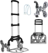 Pro Seri 6 Tekerli 80KG Kapasiteli Merdiven Çıkabilen Katlanır Taşıma Arabası Koli Yük Paket Aracı - 1