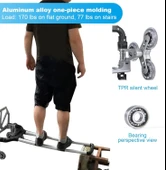 Pro Seri 6 Tekerli 80KG Kapasiteli Merdiven Çıkabilen Katlanır Taşıma Arabası Koli Yük Paket Aracı - 5