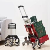 Pro Seri 6 Tekerli 80KG Kapasiteli Merdiven Çıkabilen Katlanır Taşıma Arabası Koli Yük Paket Aracı - 2