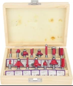 12 Parça Freze Uç Takımı Ahşap Oyma Ağaç Delme Özel Ahşap Çantalı Set 6 mm - 1