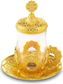 Selçuklu 6 Kişilik 24 Parça Altın Renkli Çay Bardağı Sunum Seti - 2