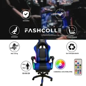 Fashcolle Blue Star Işıklı - Masaj Özellikli Oyuncu Koltuğu Mavi-Siyah - 6